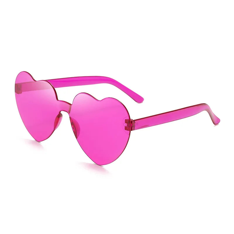 Color Transparent Sunglasses Women Heart Shaped Sun Glasses Fashion Travel Outdoor UV400 Shades Party Eyewear Goggle Men Gifts Good Vibrations