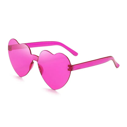 Color Transparent Sunglasses Women Heart Shaped Sun Glasses Fashion Travel Outdoor UV400 Shades Party Eyewear Goggle Men Gifts Good Vibrations