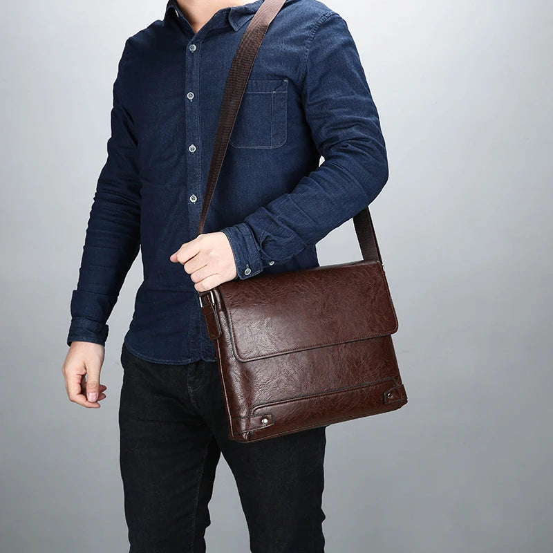 Shoulder Bag, Men's Crossbody Bag, Business Bag, Large Capacity, For Business Trips and Work Good Vibrations