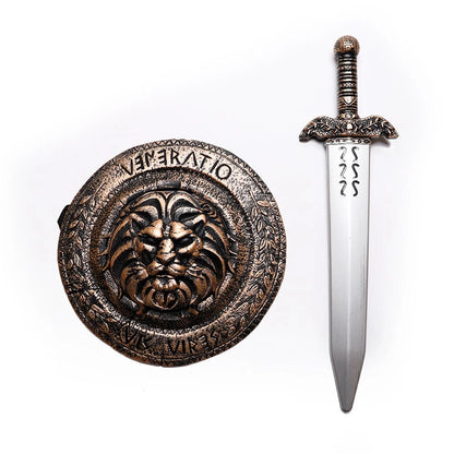 Halloween Cosplay Accessories Ancient Roman Warriors Shield Sword Weapons Costume Props Kids Boy Birthday Party Gift Toys Good Vibrations