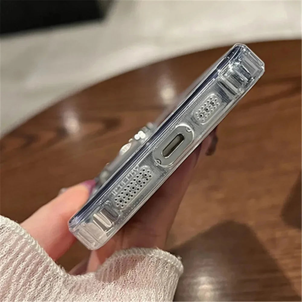 Luxury Acrylic Makeup Mirror Phone Case For iPhone 16 15 14 13 12 11 Pro Max XS X XR Plating Shockproof Back Cases Cover Good Vibrations