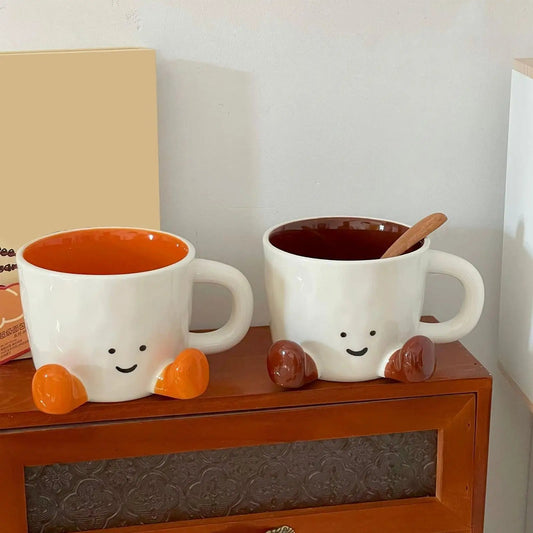 Cute Coffee Mug Adorable Home Kitchen Drinkware Ceramic Funny Coffee Cup for Latte Water Milk Hot Cocoa Cold Hot Drinks Beverage Good Vibrations