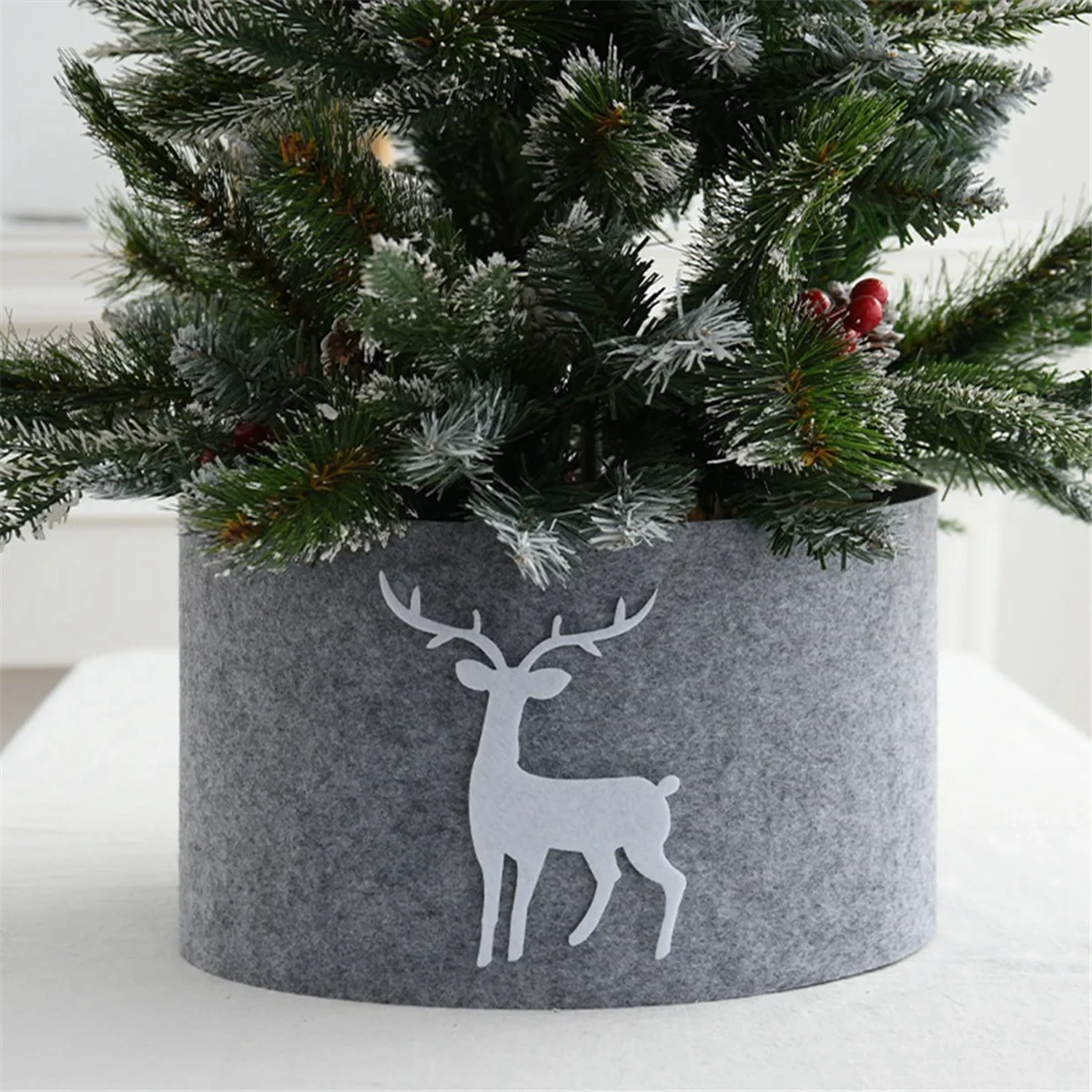 Tree Stand Christmas Tree Collar Skirt Mat Tree Foot Cover for Under Christmas Trees Decoration Christmas Tree Collar Good Vibrations