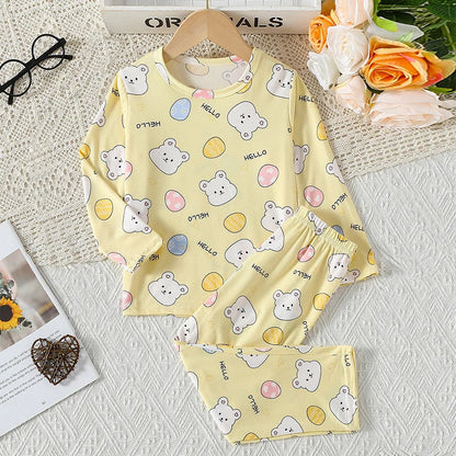2-piece Summer Children's Comfortable And Versatile Cute Short sleeved Shorts Set For Boys And Girls Casual Home And Outdoor Set Good Vibrations