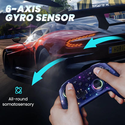 Switch Controller, LED Star Wireless Pro Controller for Switch/Lite/OLED, Multi-Platform Windows PC/IOS/Android Controller with Good Vibrations