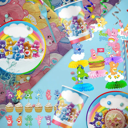 rainbow bears birthday decoration angle disposable tableware cup plate tablecloth baby shower kids girls boy party supplies Good Vibrations