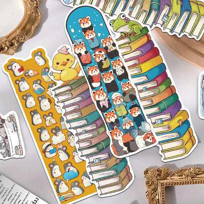 30pcs Cartoon Cute Animals Bookmarks Reading Books Tagged Students Stationary Supplies DIY Aesthetic Bookmarks Creative Gifts Good Vibrations