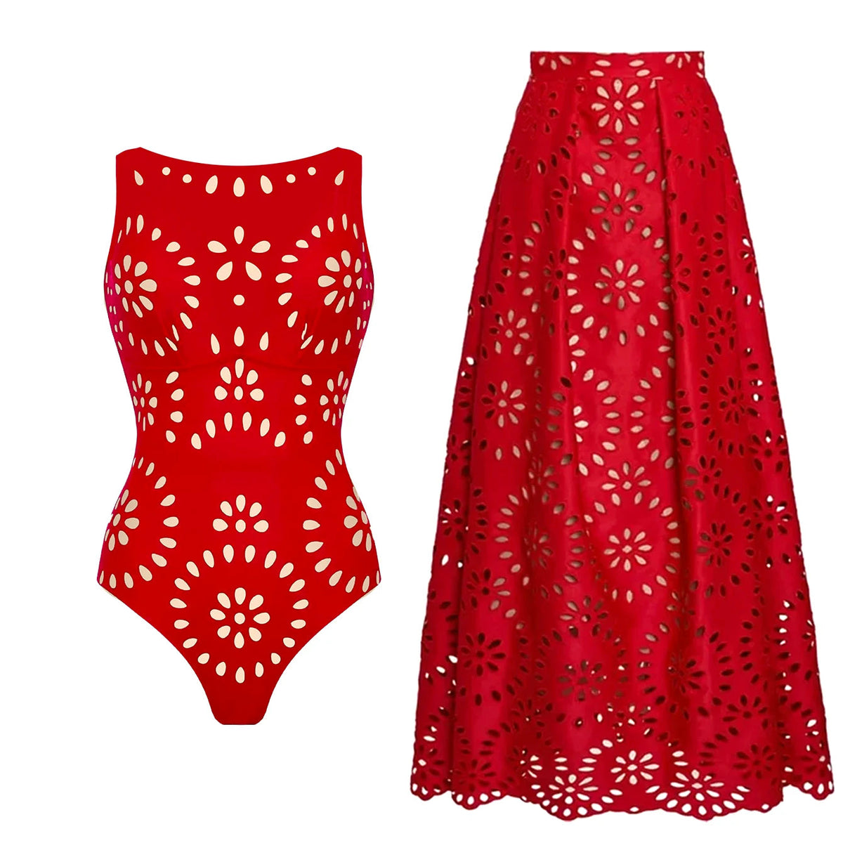2Pcs Printed Swimsuit Women Sexy Swimwear New Bikini With Long Skirt Female Biquini Push Up Swim Suit Bodysuit Beachwear CoverUp Good Vibrations