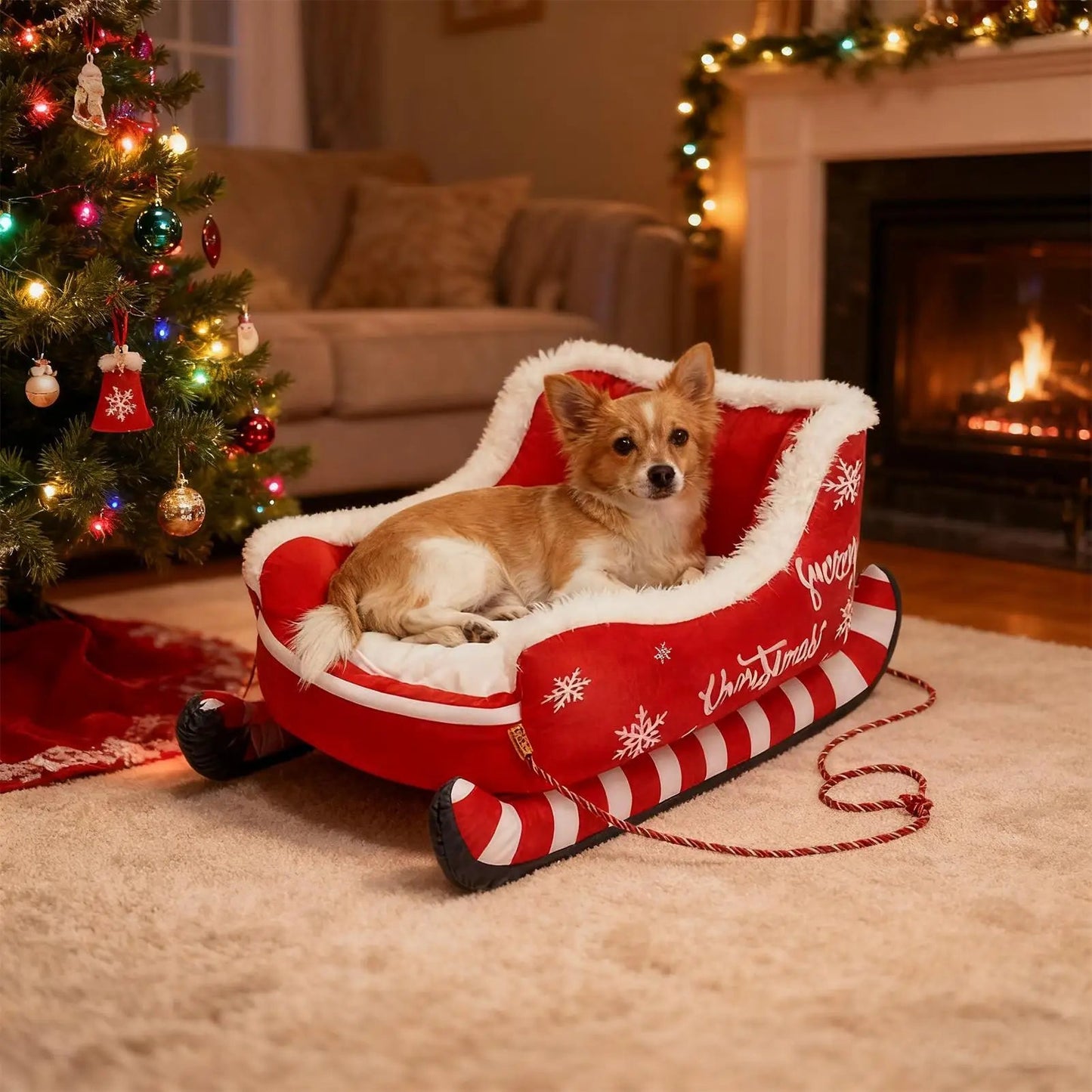 S/M Indoor Warm Dog Bed Pad Mat Warm With Non-slip Base Washable Dog Bed Christmas Sled Warm P et Dog Cat House Good Vibrations