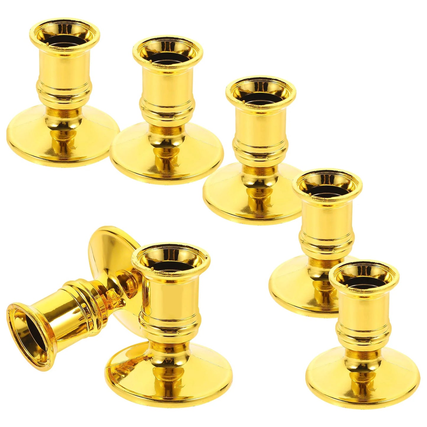 20 PCS Electronic Base Plastic Candlestick Holders Gold Decor Fashion Candleholder Wedding Centerpieces Good Vibrations