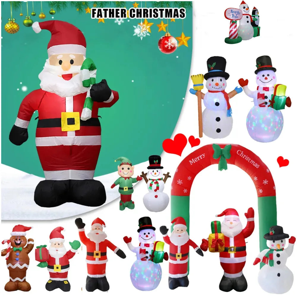 Christmas Inflatables Glowing Snowman Penguins Santa Claus with Built-in LED Decoration for Xmas Party Indoor Outdoor Yard Good Vibrations