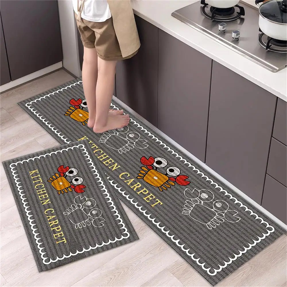 Soft Washable Non-Slip Kitchen Floor Mat for Bedroom Living Room Hallway Bathroom Entrance Long Bedside Carpet Good Vibrations