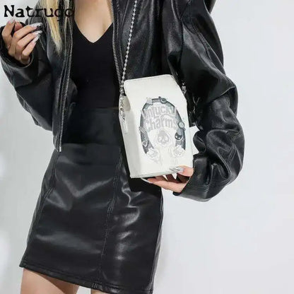 Printed Graffiti Small Square Bag Fashion Cool Crossbody Bag Funny Box Shoulder Bag For Girls Good Vibrations