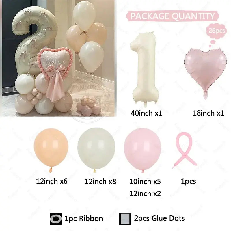26pcs Cream White Themed Wedding Balloon Set for Adult Children Baby Shower Helium Globos Party Decoration Newborn Supplies Toys Good Vibrations