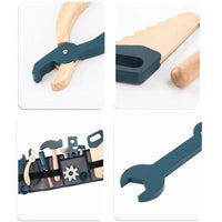 Kids Pretend Play Toy Tool Role Playing Educational Toys 3-6 Year Old Boys Wooden Simulation Children's Repairman Waist Bag Set Good Vibrations