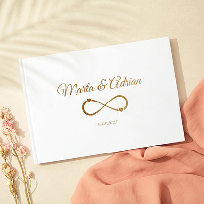 Personalized Guest Book for Wedding Noble Message Photo Album Simple Elegant Horizontal Wedding Reception Signing Book Good Vibrations