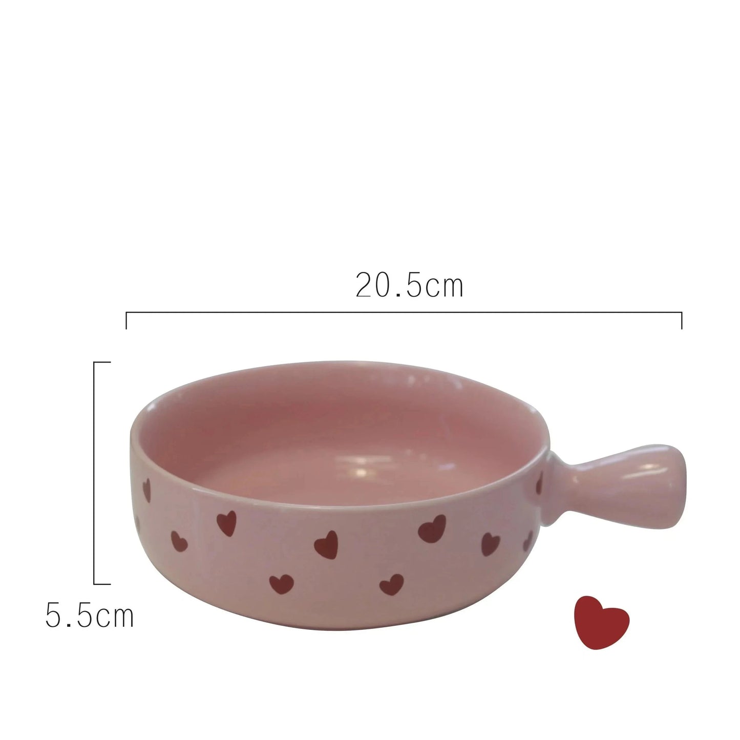 Pink Love Cutlery Set Rice Bowl Household Ceramic Double Ear Instant Noodle Soup Bowl Hand Paired Spoon Combination Noodle Bowl Good Vibrations