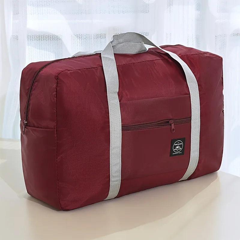 1 set of foldable large capacity travel luggage bag, expandable fitness bag, sports carry on, weekend luggage check-in, luggage Good Vibrations