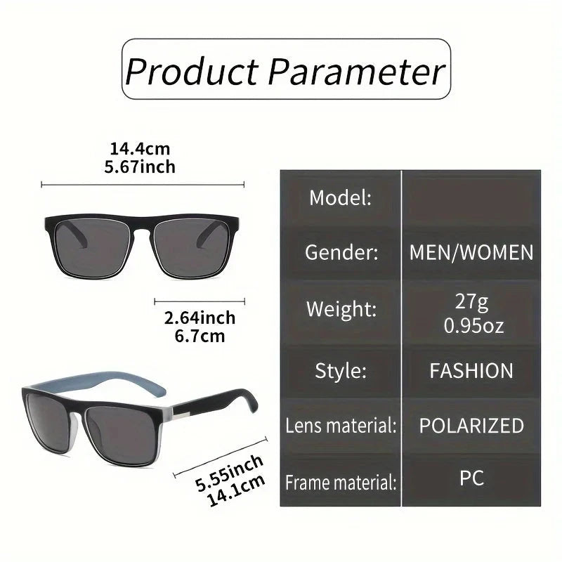 Sporty Square Fashion Glasses for Men and Women,Anti-Reflective PC LensesComposite Frame,Ideal for Cycling, Driving,Beach Travel Good Vibrations