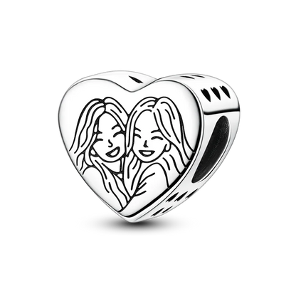Heart Shape 925 Sterling Silver Family Lover Affection Pendant Charm Beads Fit Original Bangle Bracelet DIY Jewelry For Women Good Vibrations
