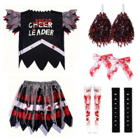 Kids Halloween Horror Costumes Zombie Cheerleading Outfits Halloween Theme Party Uniform Bloodstained Cosplay Fancy Dress Good Vibrations