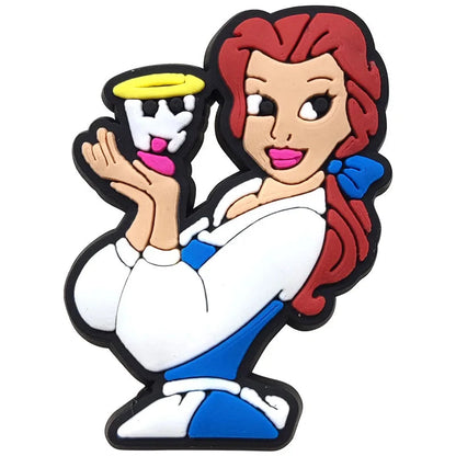 1-17pcs MINISO Hot Toys Princess Seri Series Shoe Charms For Croc Sandals, PVC Shoe Decorations Accessories Christmas Gif Good Vibrations