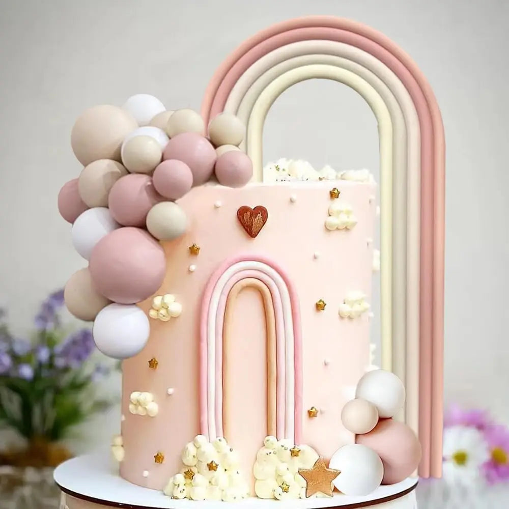 Rainbow Cake Toppers Cake Decorations for Wedding Baby Shower Girls Boys Rainbow Theme Birthday Party Supplies Good Vibrations