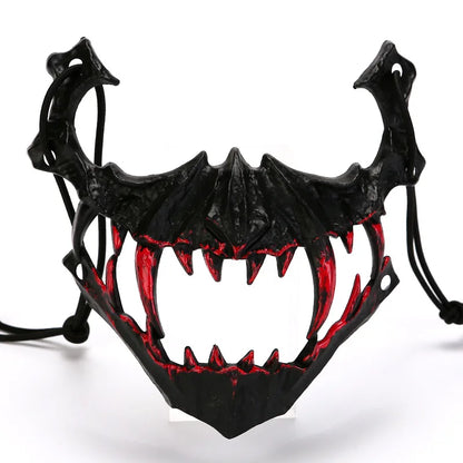 Halloween Bone Skull Masks Half-face Bloody Mask Cosplay Dragon God Fierce Tiger Night Fork Tengu Man Wolf Mask Party Decor Prop Good Vibrations