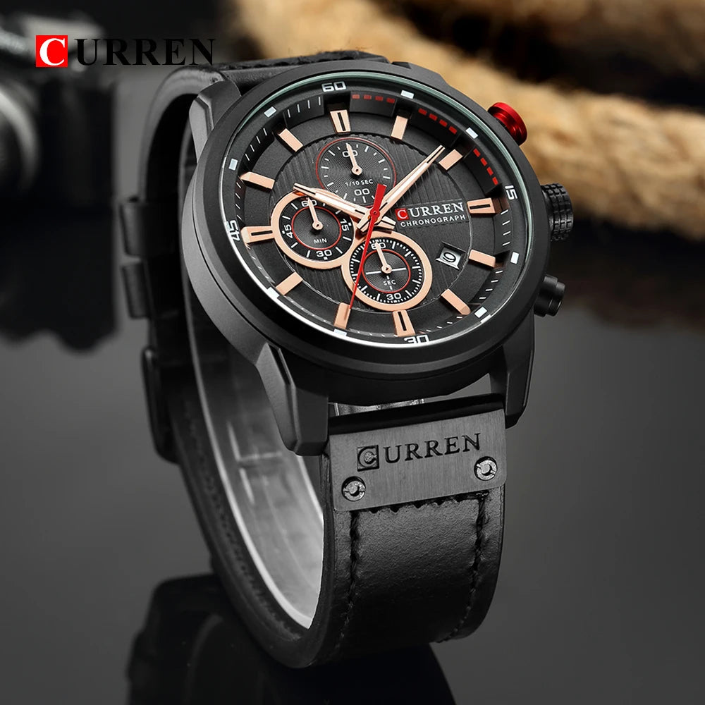 CURREN Fashion Date Quartz Men Watches Top Brand Luxury Male Clock Chronograph Sport Mens Wrist Watch Hodinky Relogio Masculino Good Vibrations