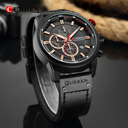 CURREN Fashion Date Quartz Men Watches Top Brand Luxury Male Clock Chronograph Sport Mens Wrist Watch Hodinky Relogio Masculino Good Vibrations
