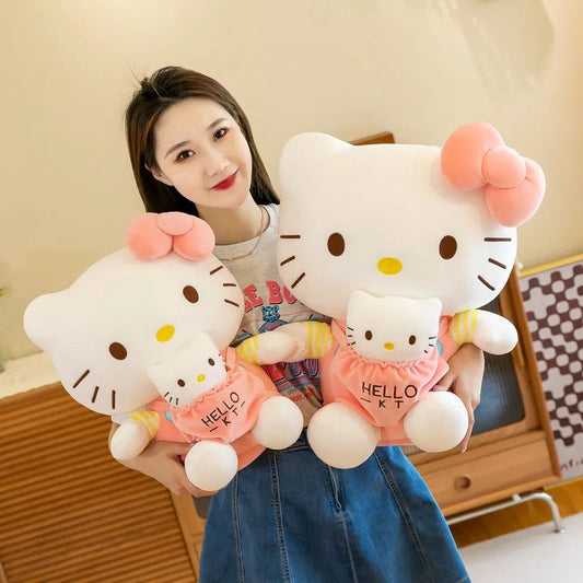 32cm Sanrio Mother and Child  Hello Kitty RoseCartoon Anime Stuffed Animals Soft Plush Doll Companion Toy Children Birthday Gift Good Vibrations