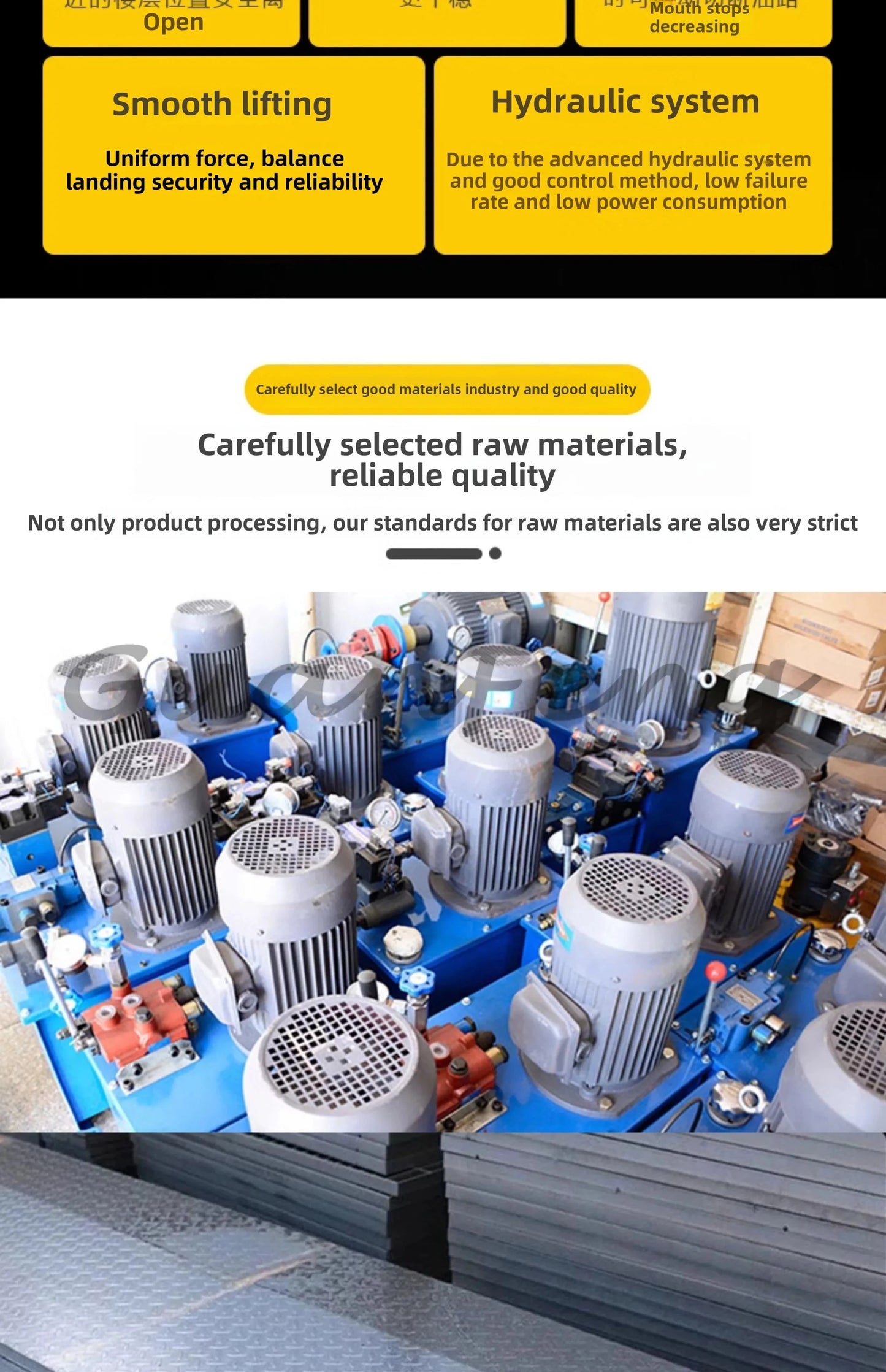 Hydraulic Lift Freight Elevator Small Lift Household Electric Platform Lift Customized Double Track Workshop Lifting Platform Good Vibrations