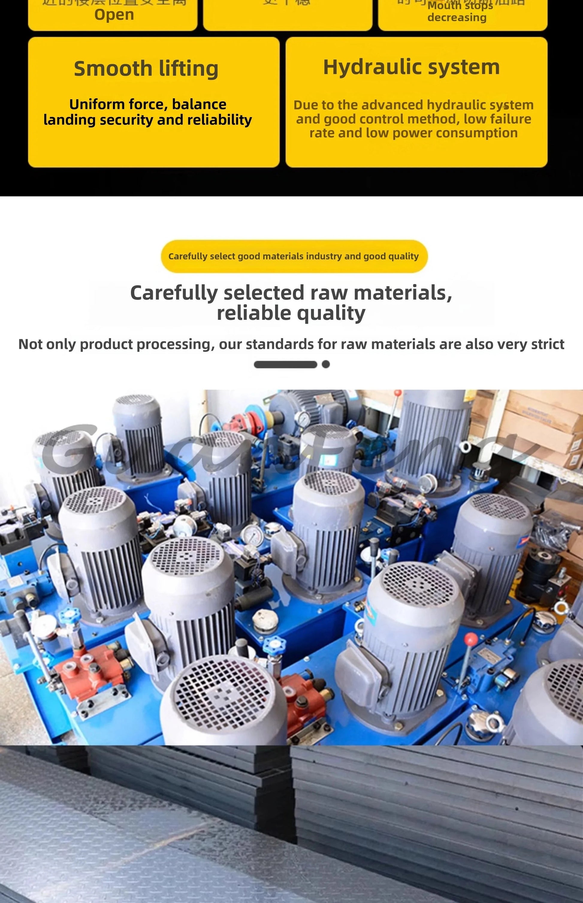 Hydraulic Lift Freight Elevator Small Lift Household Electric Platform Lift Customized Double Track Workshop Lifting Platform Good Vibrations