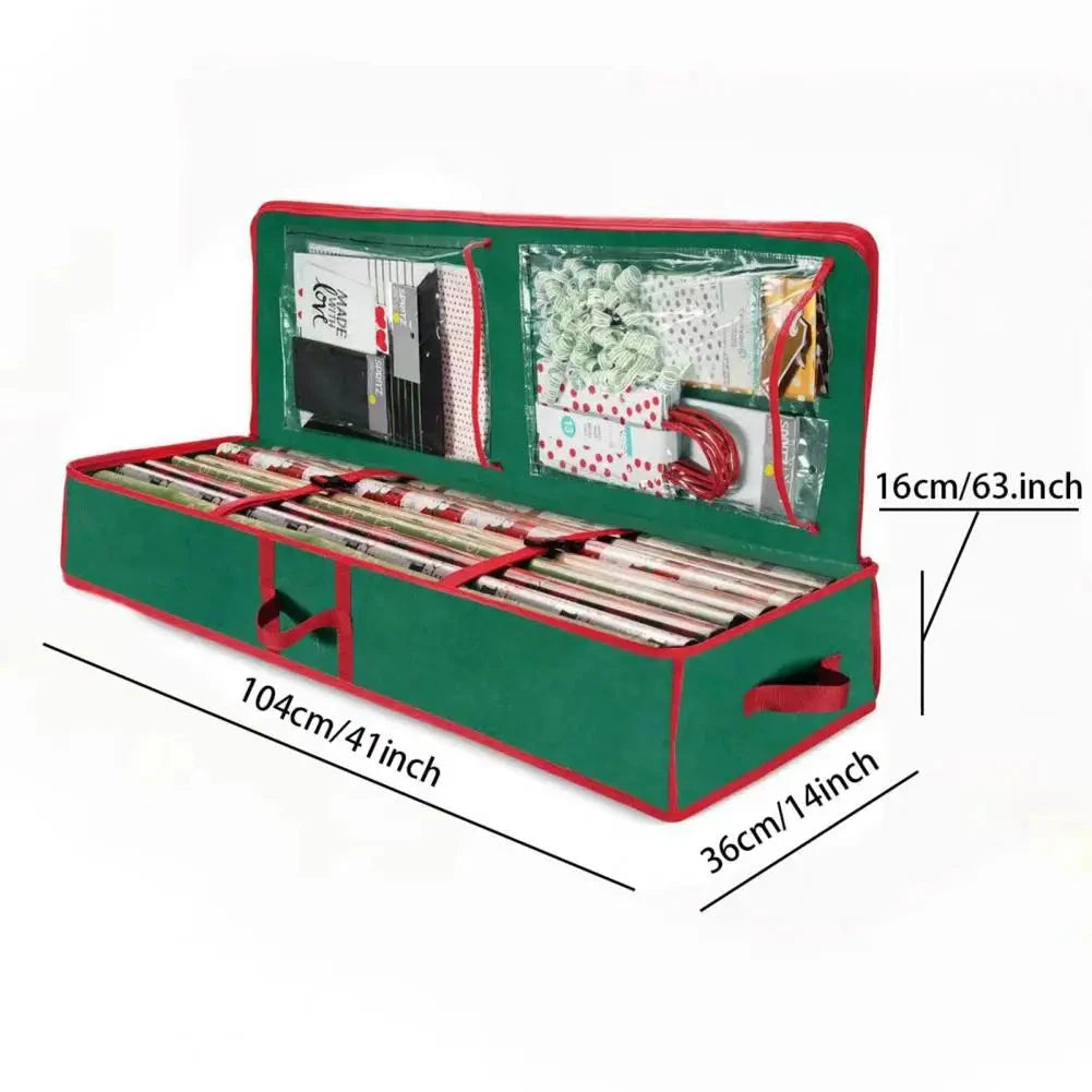 Christmas Tree Storage Bag Gift Wrapping Storage Box Durable Christmas Wrapping Paper Storage Bag Foldable Xmas Tree Organizer Good Vibrations