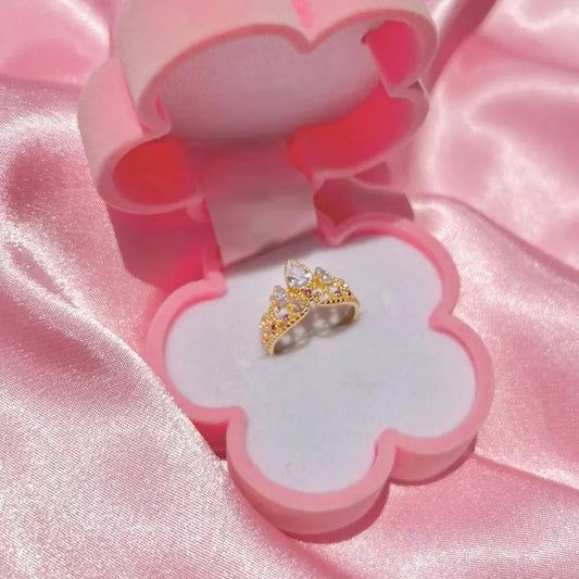 Charm Rapunzel Crown Rings Princess Jewelry For Woman Girl Fashion Wedding Accessories Gold Plated Adjustable Rings Gift For Her Good Vibrations Adult Super Store