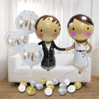 22pcs/Set Wedding Decor Balloon Couple Balloon Foil Balloons Heart Mr and Mrs Balloon Set Engagement Wedding Party Decor Good Vibrations
