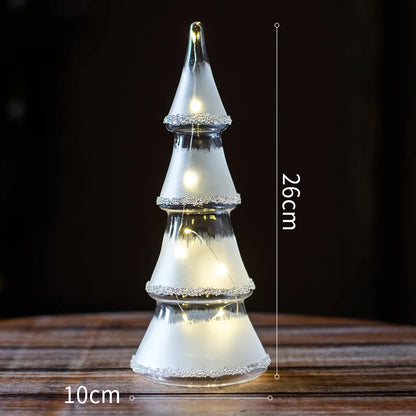 Christmas Tree Glass Night Light for Home Xmas Romantic Holiday Atmosphere Arbol De Navidad Ornaments LED Luminous Decoration Good Vibrations