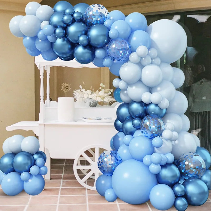Blue Balloon Garland Arch Kit Macaron Light Blue Balloon Wedding Boy Baby Shower Ocean Birthday Party Decoration Kids Ballons Good Vibrations