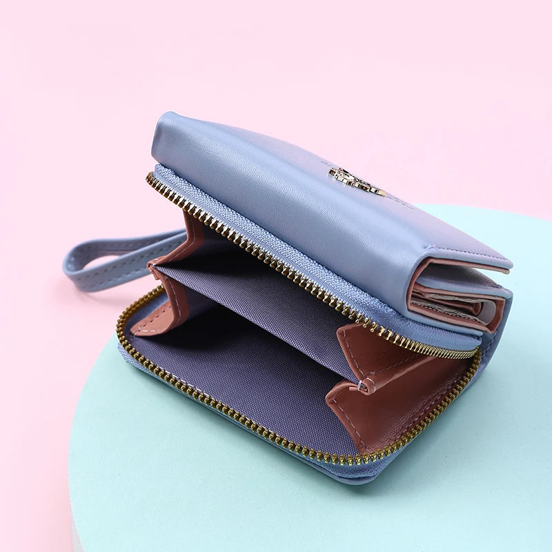 Luxury Brand Women's Small Wallet Female Card Holder Short Wallets with Coin Purse for Woman Ladies PU Leather Hasp Mini Clutch Good Vibrations