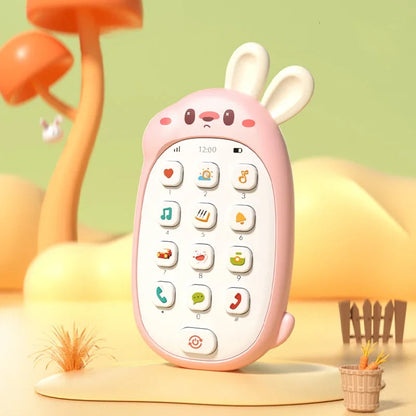 Baby Rabbit Mobile Phone Children's Toy Can Bite Puzzle Early Education Baby Multi functional Music Simulation Phone Good Vibrations