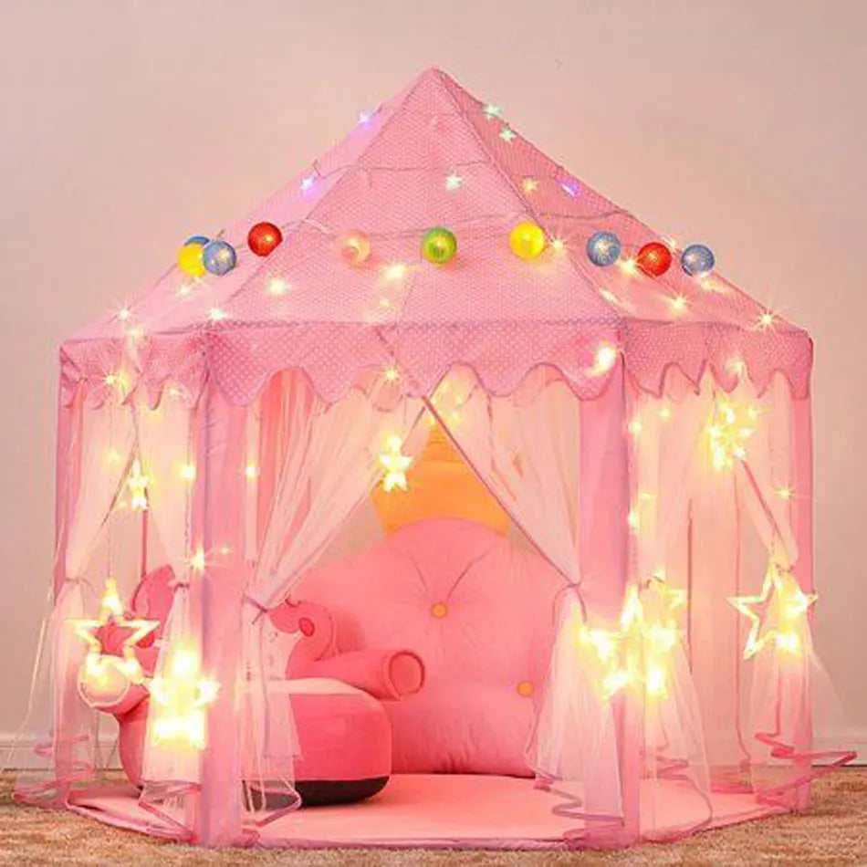 Portable Children's Tent for Kids Tent Toys Girls Princess Castle Tipi Infantil Children's House Vigvam Teepee Baby Tent Gifts Good Vibrations