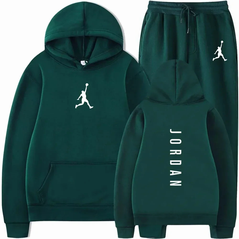Men's 2025 high-quality sportswear sweatshirt + sweatpants, fashionable sportswear sweatshirt set for spring and autumn Good Vibrations