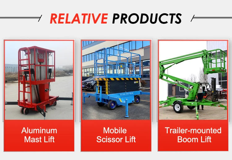 Portable residential single lift, lifting height 6m - 10m, aluminum alloy mast lifting work platform, suitable for home use Good Vibrations