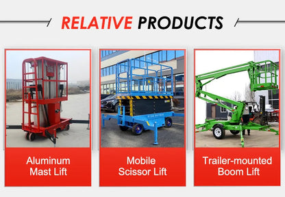 Portable residential single lift, lifting height 6m - 10m, aluminum alloy mast lifting work platform, suitable for home use Good Vibrations