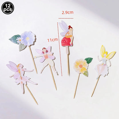 Fairy Party Supplies for Girl Birthday Fairies Enchanted Themed Baby Shower Party Decor Garden Flower Disposable Tableware Decor Good Vibrations