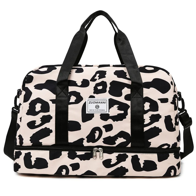 Large Gym Duffel Bag for Women and Men Travel Bag with Shoe and Wet Clothes Compartments Carry On Shoulder Tote Bags Good Vibrations