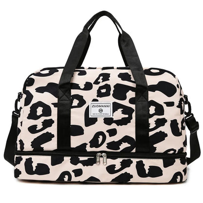 Large Gym Duffel Bag for Women and Men Travel Bag with Shoe and Wet Clothes Compartments Carry On Shoulder Tote Bags Good Vibrations