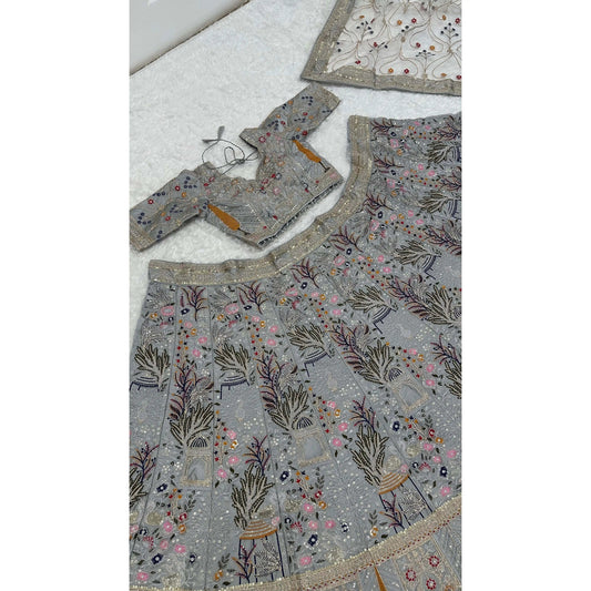 Beautiful Wedding Dresses Lehenga Choli with Thread Sequins Dori Work Good Vibrations