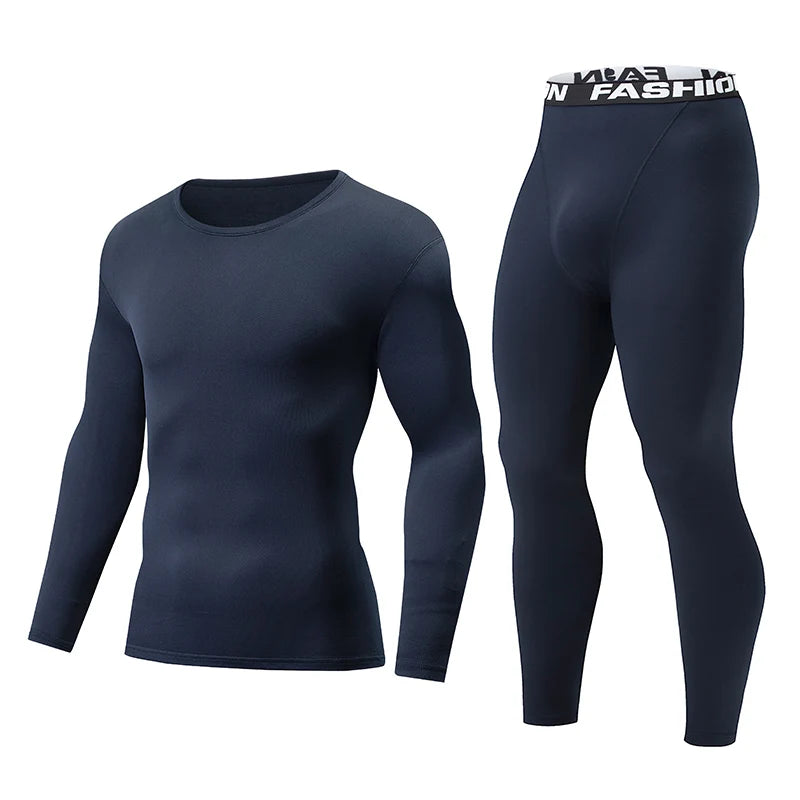 2-piece Autumn And Winter Solid Color Fashionable Casual Base Set Slim Fit Sports Fitness Long Sleeved Pants Warm Underwear Set Good Vibrations