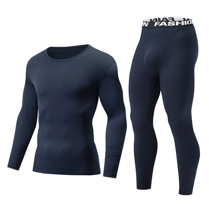 2-piece Autumn And Winter Solid Color Fashionable Casual Base Set Slim Fit Sports Fitness Long Sleeved Pants Warm Underwear Set Good Vibrations